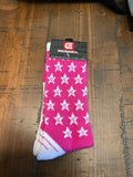 Sock-Pink/WhtStars