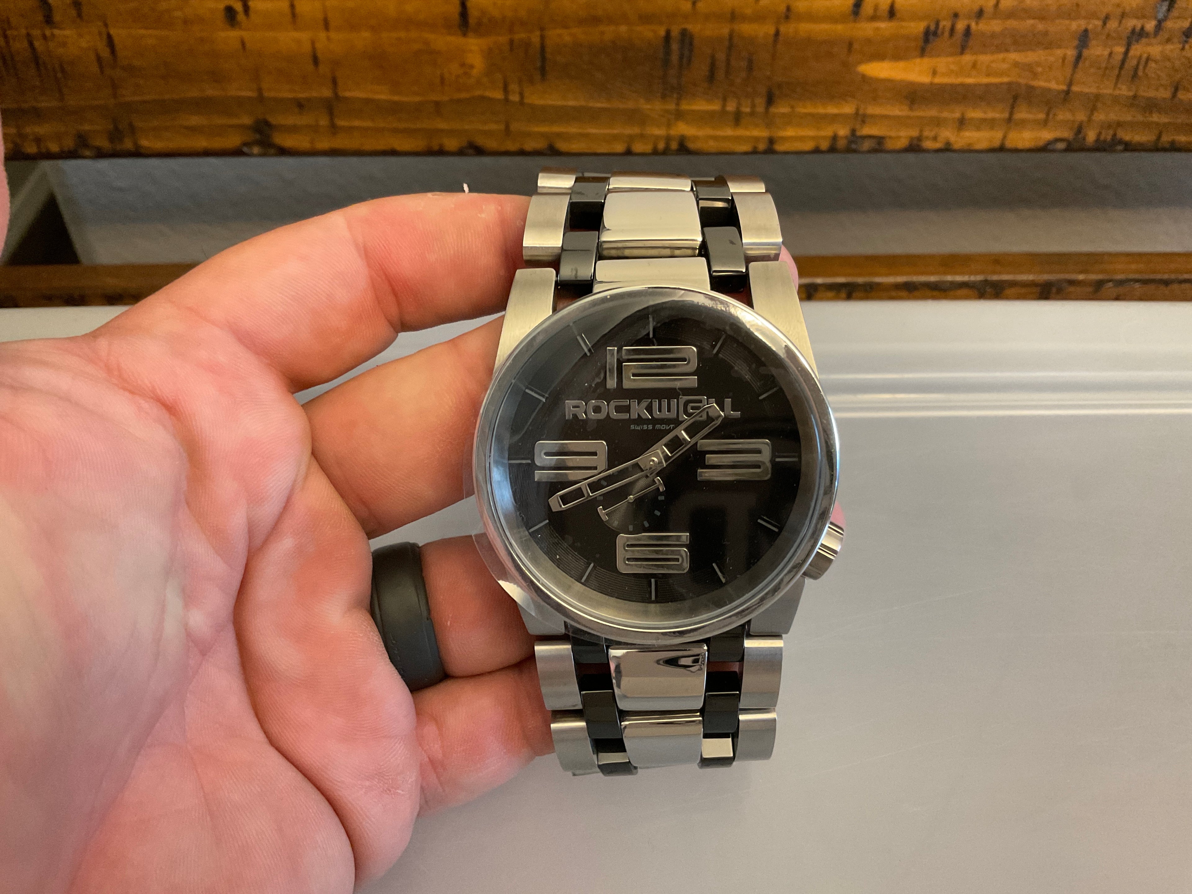 50mm Silver with Black Inlays